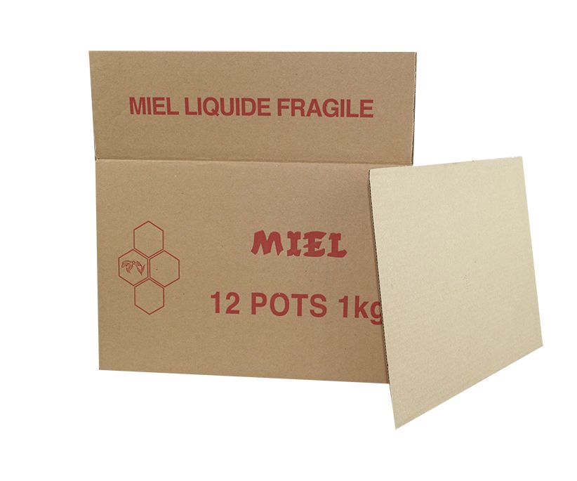 Carton pour 12 pots 250g verre, l'unité